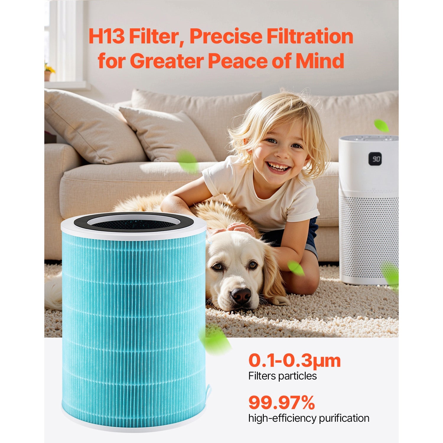 3-in-1 Air Purifier Replacement Filter H13 Filter with PP Pre-Filter by HouseOfZazla