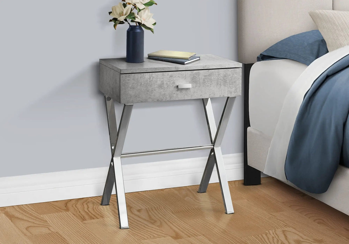 Accent Side X Table, Storage Drawer, Contemporary & Modern by Unique Piece Furniture