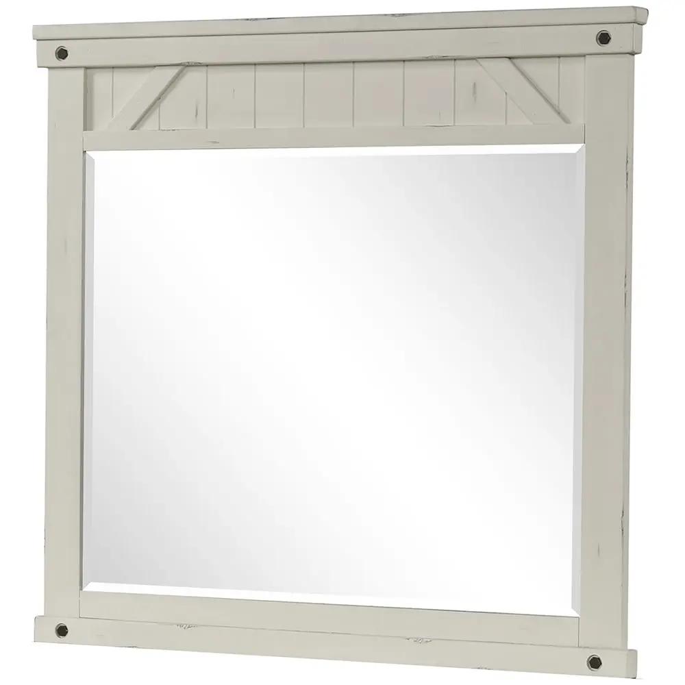 Industrial Farmhouse Mirror - White by Unique Piece Furniture