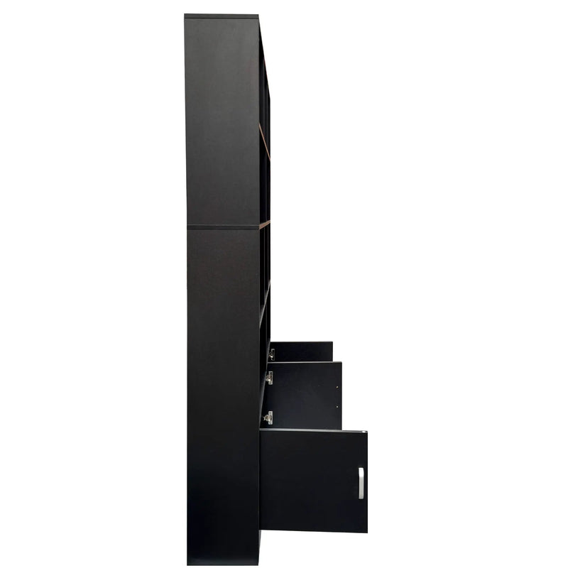 70.87" Tall Bookshelf with 10 Cubes and 3 Doors by HouseOfZazla