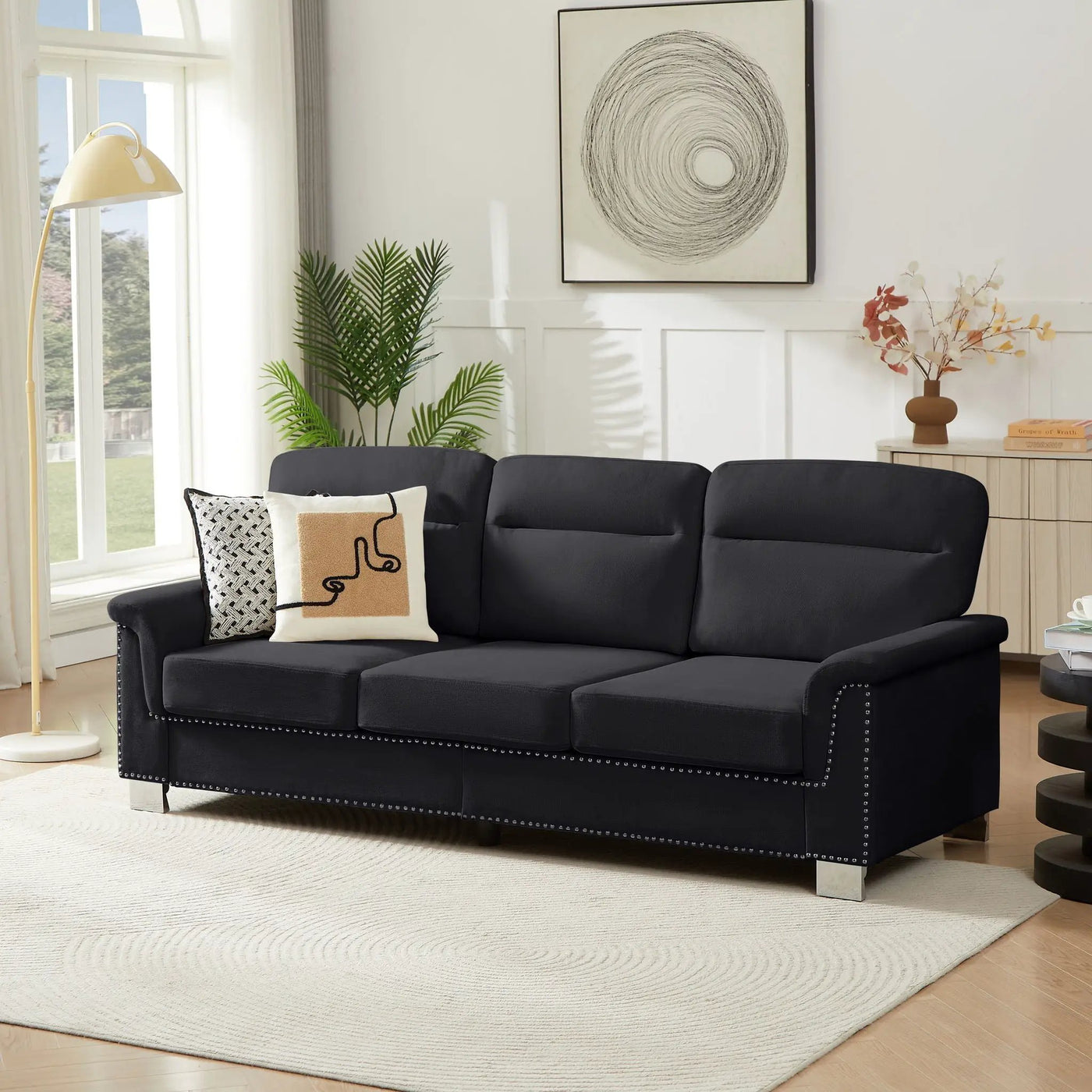 3 Seater Elegant Stationary Sofa by HouseOfZazla