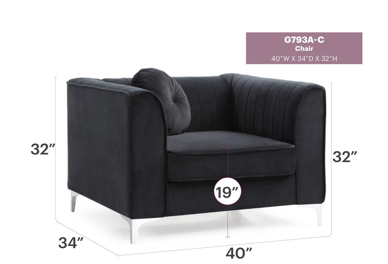 Contemporary Sloped Armchair by Unique Piece Furniture