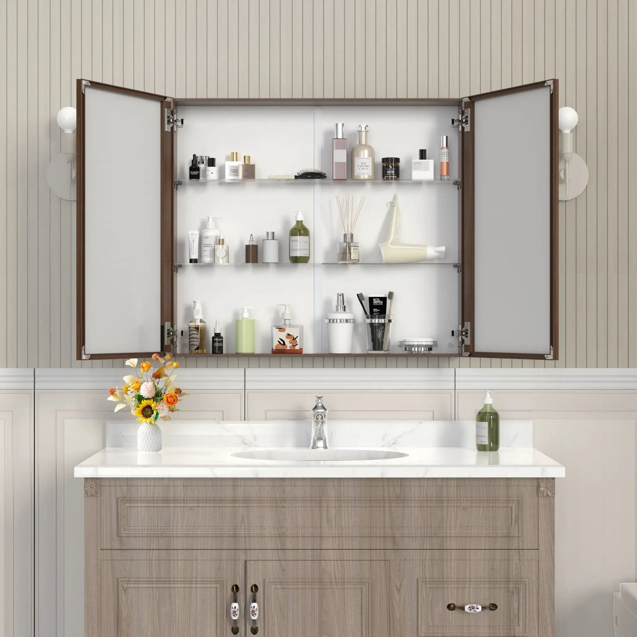 Medicine Cabinet, Wall Mounted Bathroom Mirror With Storage by Unique Piece Furniture