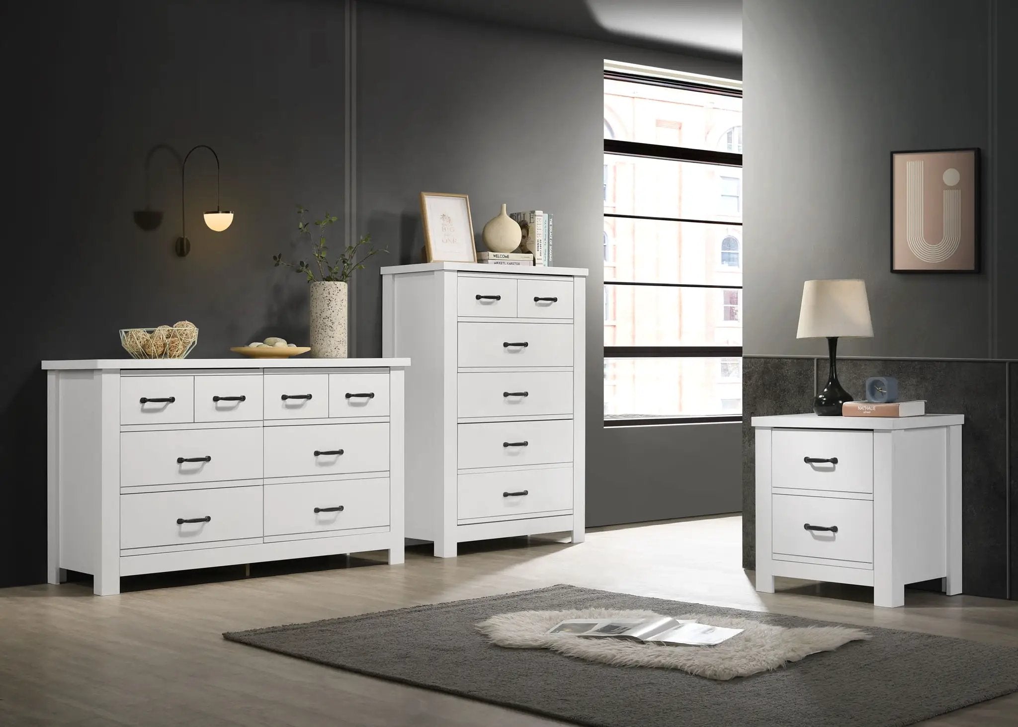 Cassini - 3 Piece Bedroom Set - White by Unique Piece Furniture