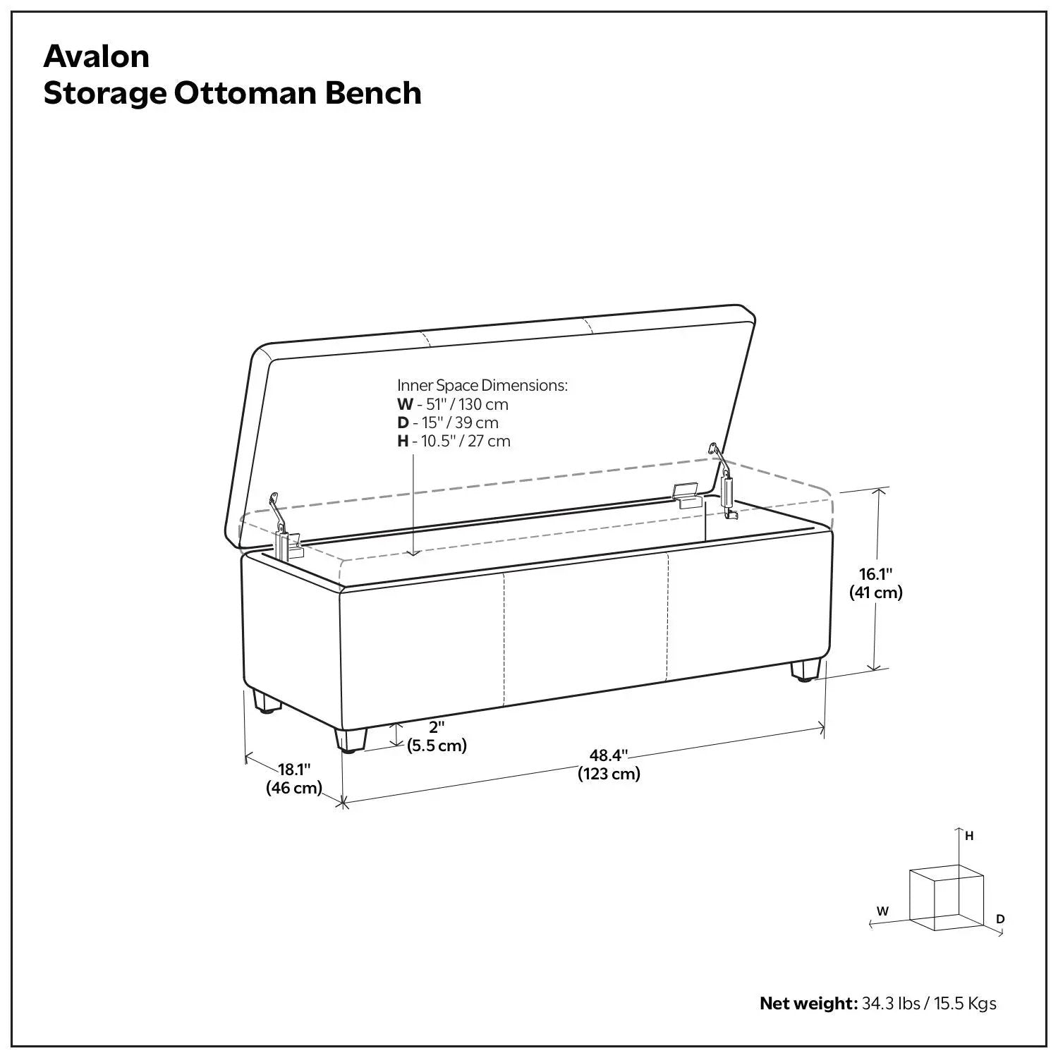 Avalon - Storage Ottoman Bench - Brown by HouseOfZazla