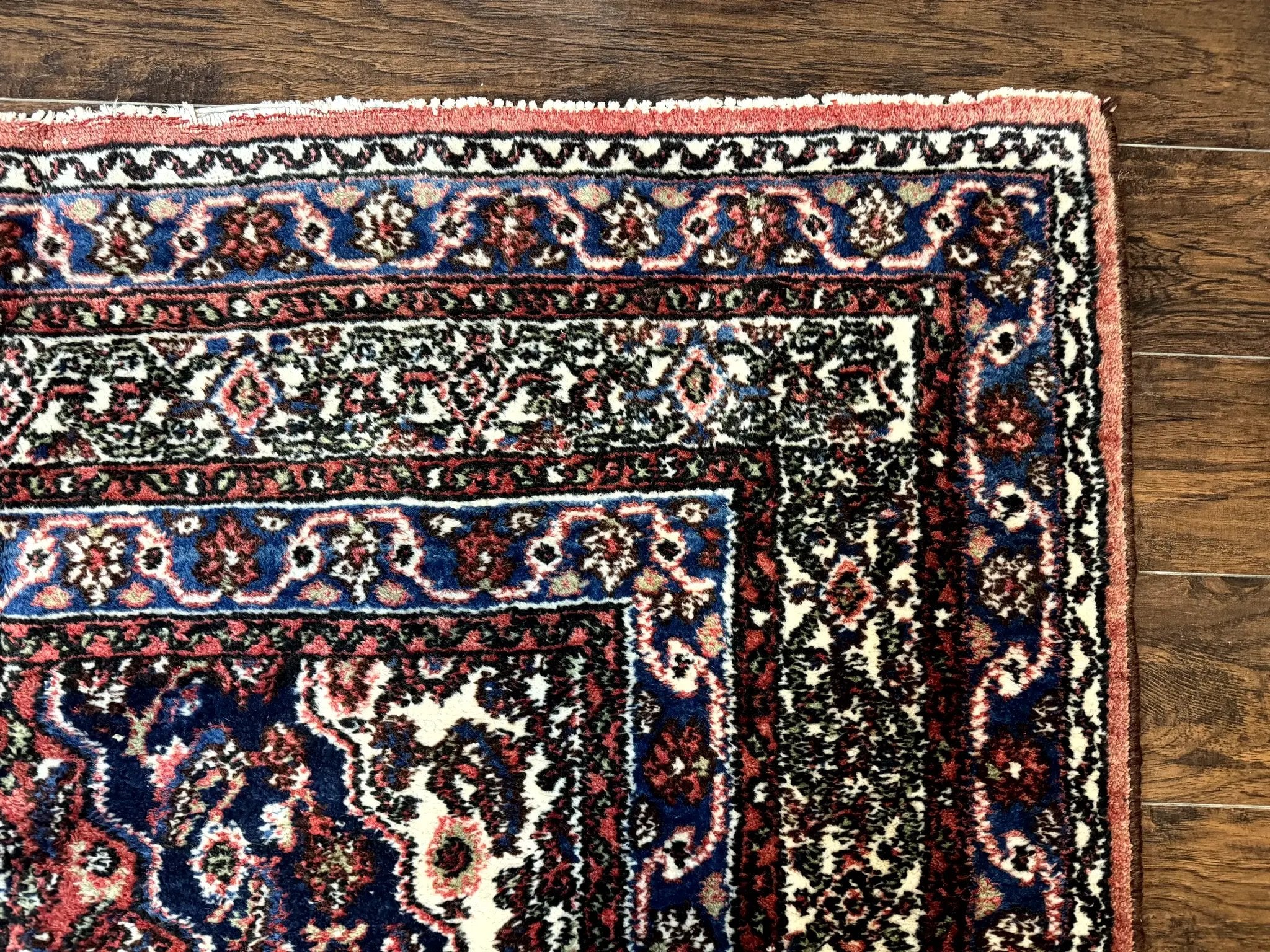 Persian Tribal Rug 6x11, Red Blue Ivory, Antique Persian Carpet, Hamadan Dargazin Carpet by Jewel Rugs