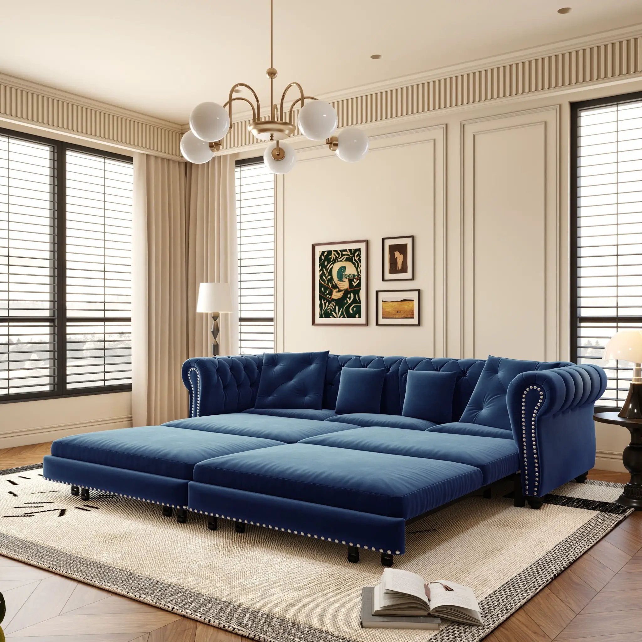 3 In 1 Convertible Sleeper Sofa Bed With Movable Ottoman by HouseOfZazla