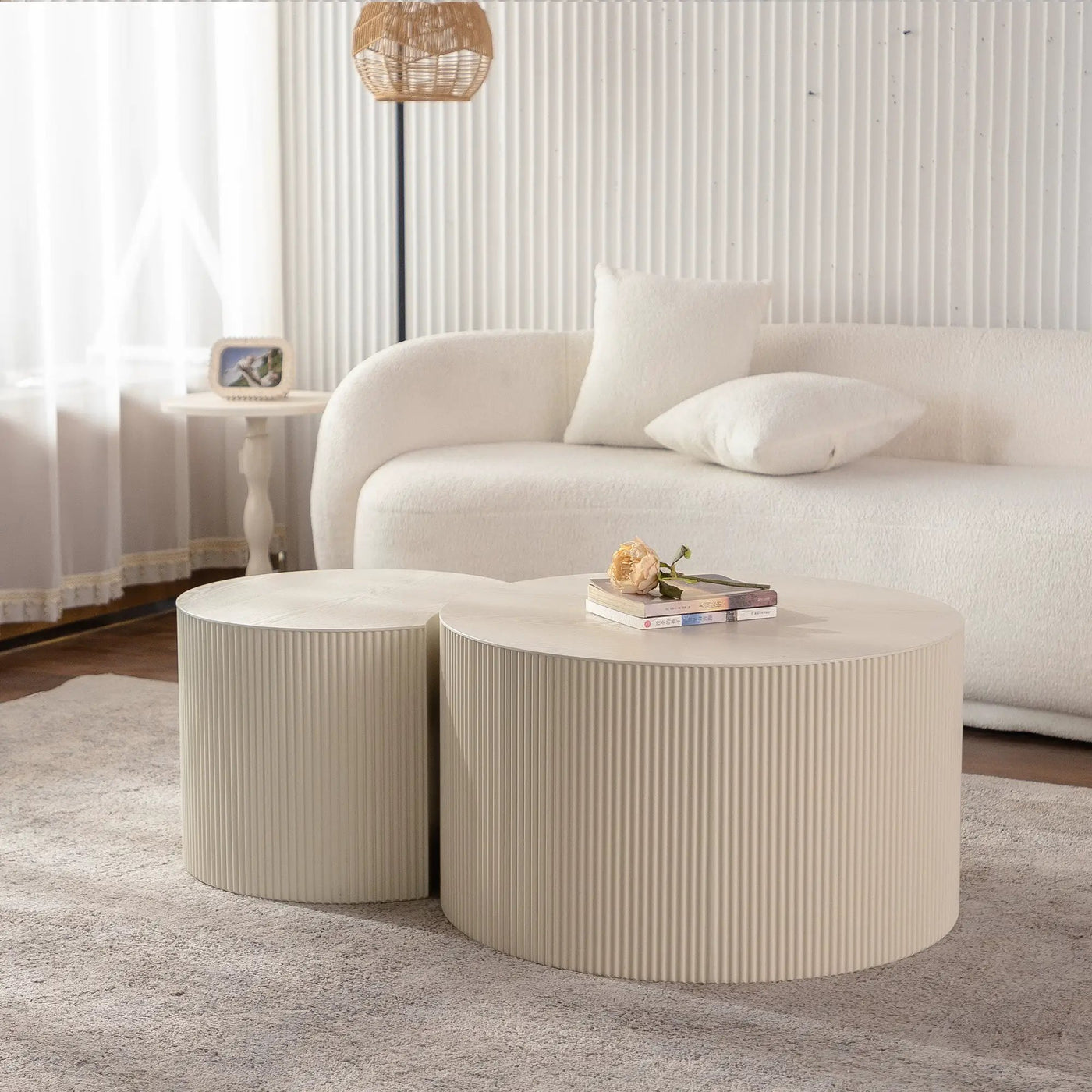 Round Coffee Table Handcrafted Relief Sturdy Pedestal by HouseOfZazla