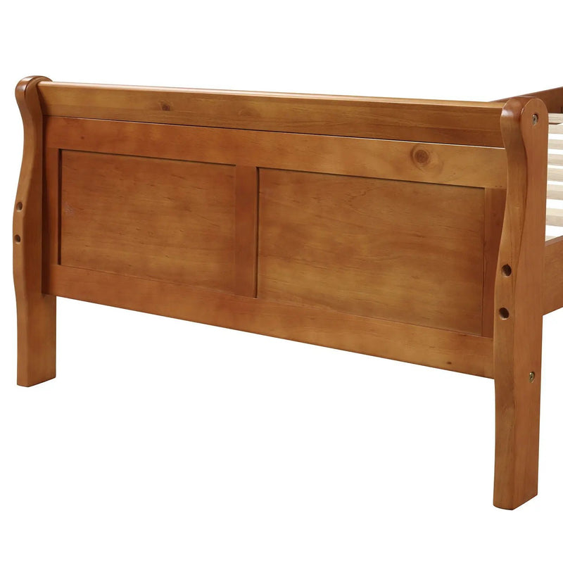 Platform Bed Frame Mattress Foundation Sleigh Bed With Headboard / Footboard / Wood Slat Suppor by HouseOfZazla