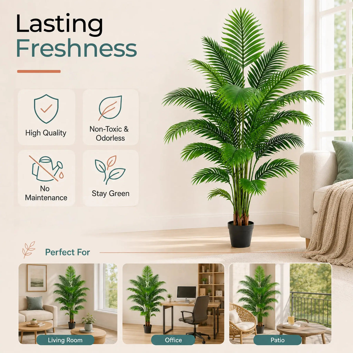 Artificial Palm Tree 6ft - Large Fake Tropical Tree (2 Pack) by HouseOfZazla