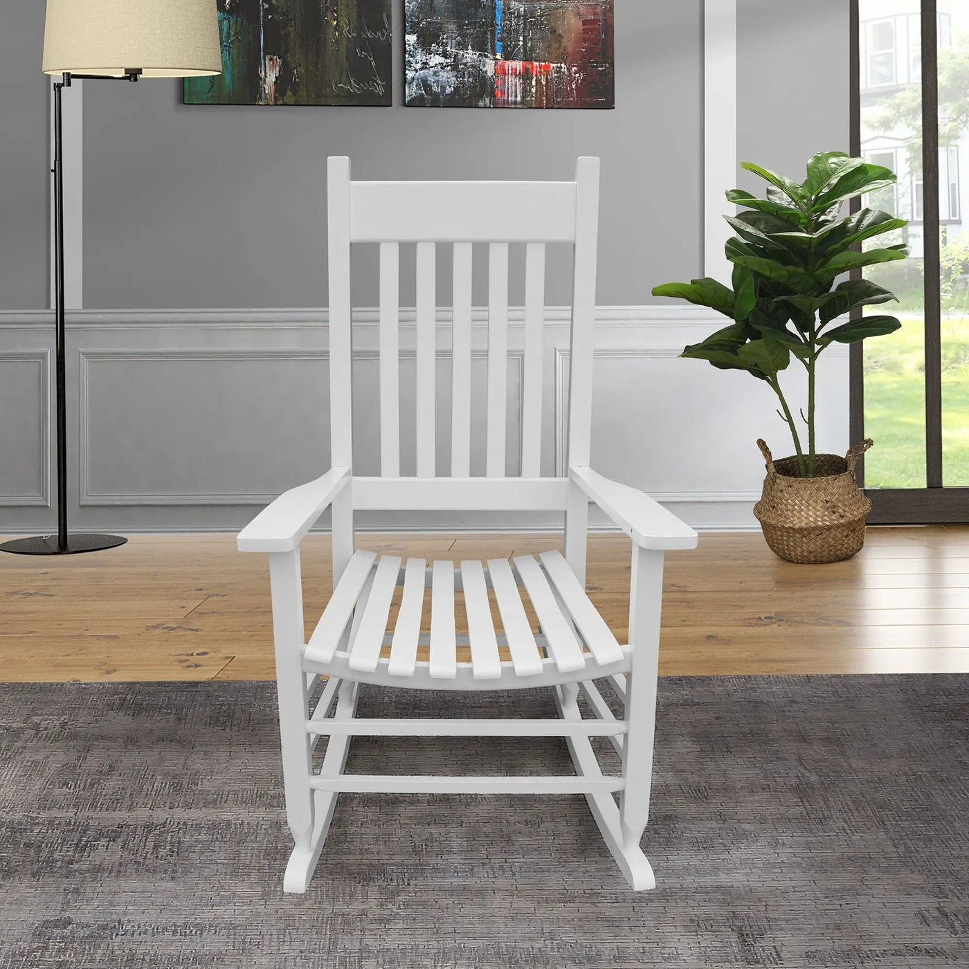 Classic Wooden Porch Rocker Chair Populus Wood Comfortable Design by HouseOfZazla