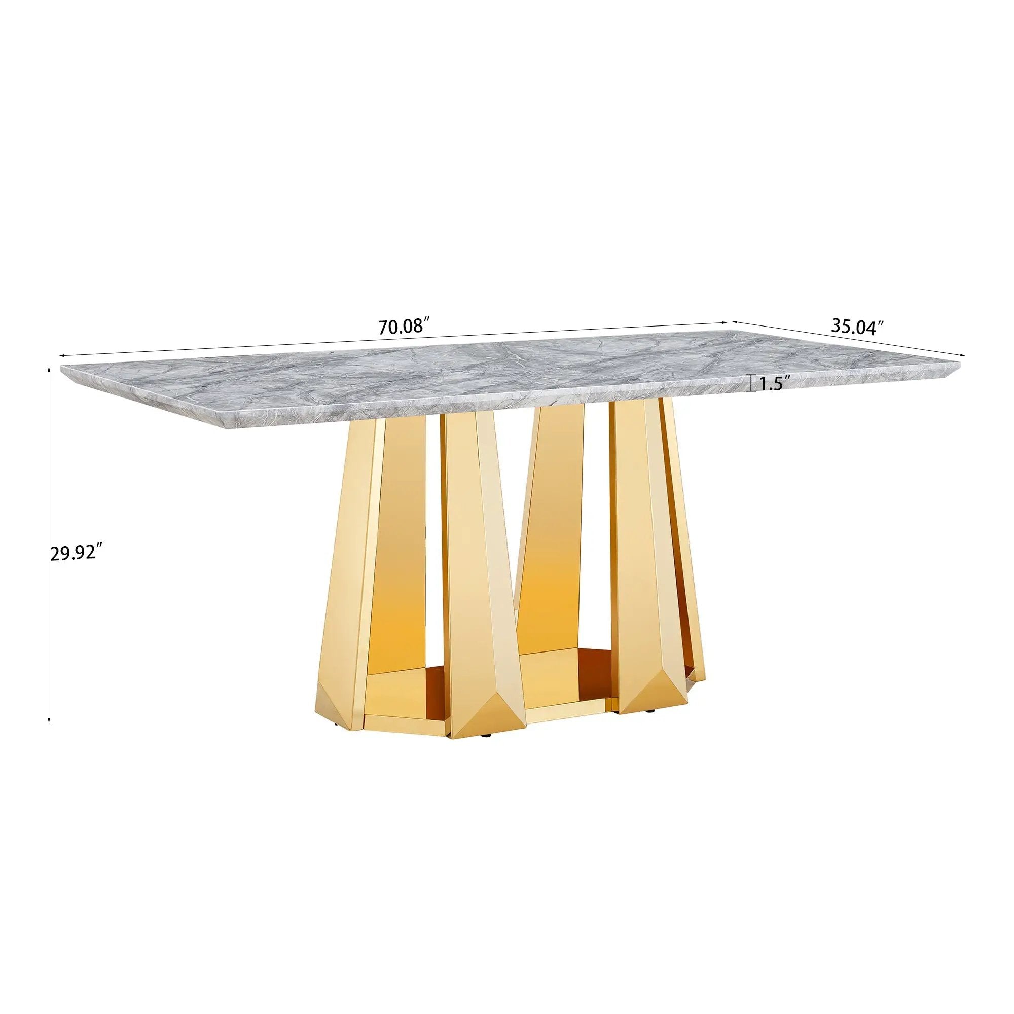 Marble Dining Table for 6 People by HouseOfZazla