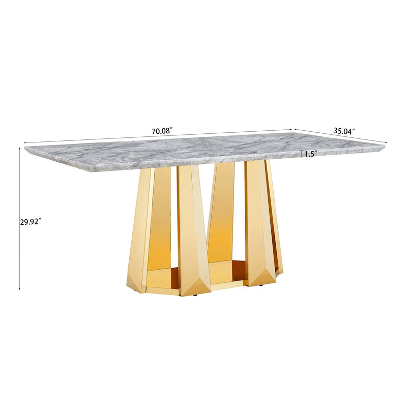 Marble Dining Table for 6 People by HouseOfZazla