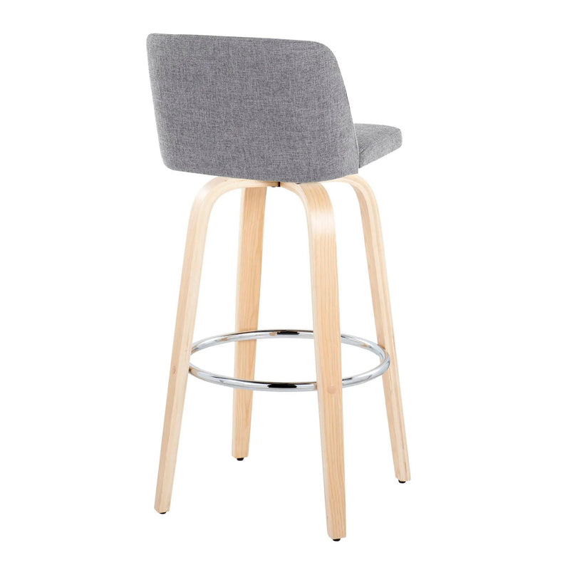 Toriano - Contemporary Fixed Height Barstool & Swivel With Round Footrest (Set of 2) by HouseOfZazla
