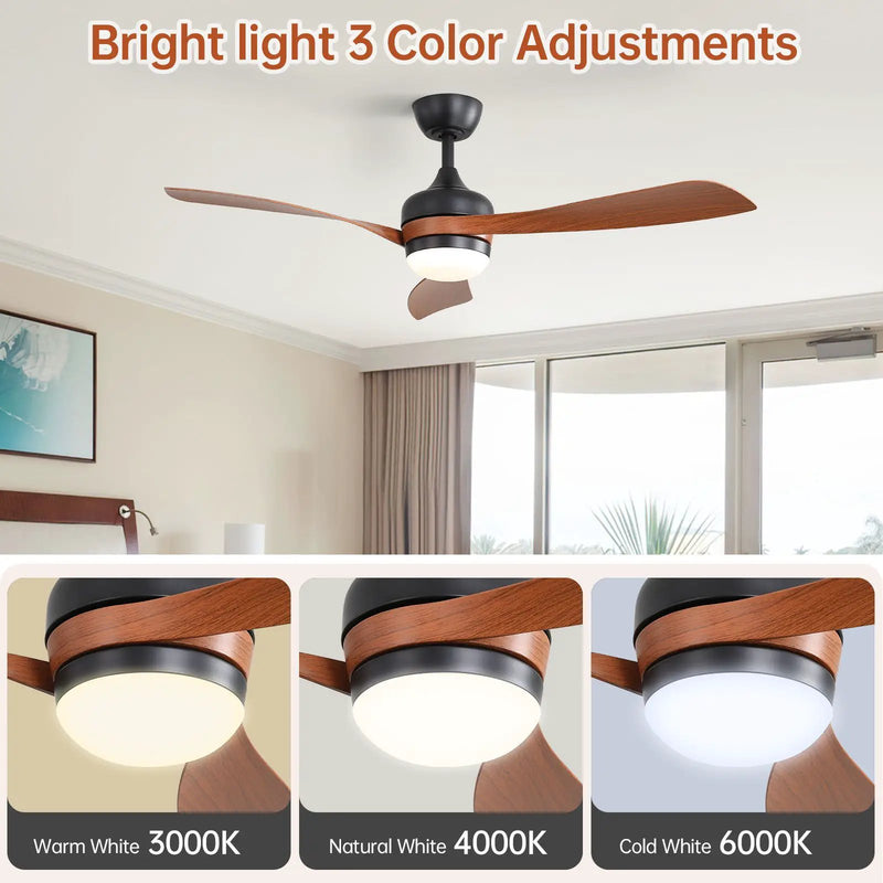 Ceiling Fan With 3 Blades, Remote Control, Reversible DC Motor, Noiseless Operation, 3 Downrods by HouseOfZazla