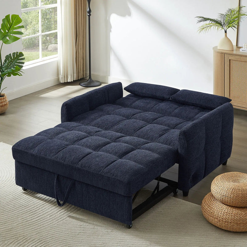 Loveseat Sofa Pull-Out Bed With Adjustable Backrest, 3 USB Ports And 2 Lumbar Pillows For Living Room by HouseOfZazla