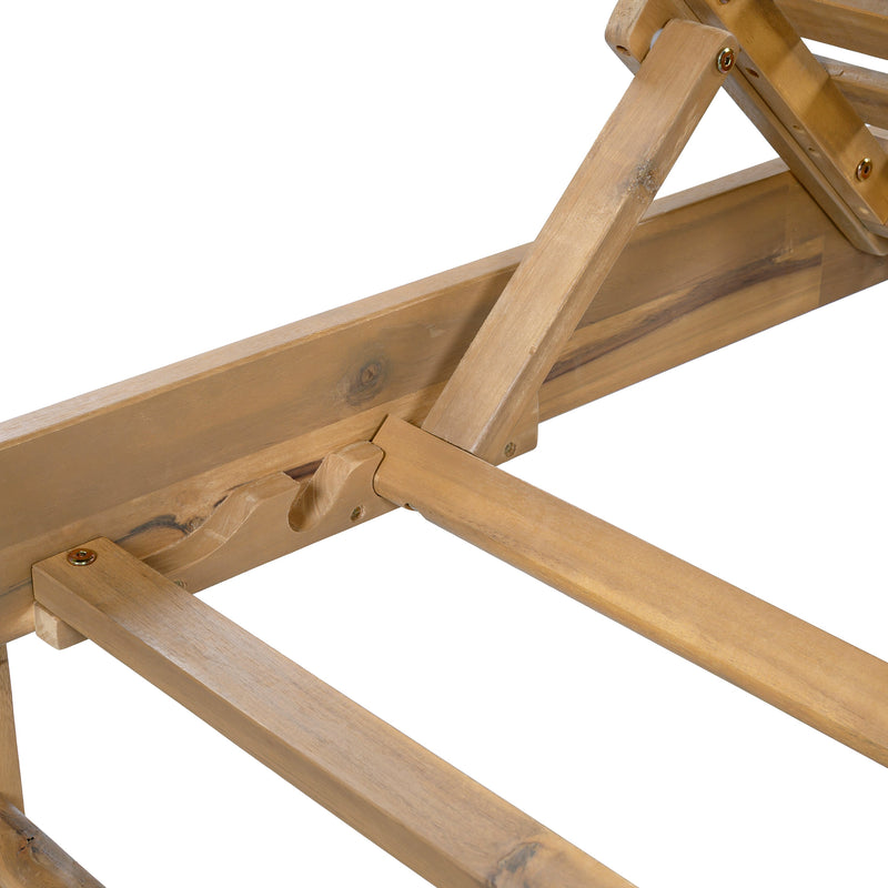 Light Teak Finish Acacia Wood Chaise Lounge Frame by HouseOfZazla