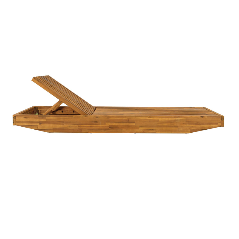 Modern Acacia Wood Outdoor Chaise Lounge by HouseOfZazla