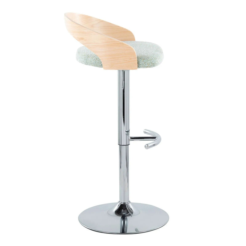 Grotto - Contemporary Adjustable Barstool, Swivel With Rounded T Footrest (Set of 2) by Unique Piece Furniture