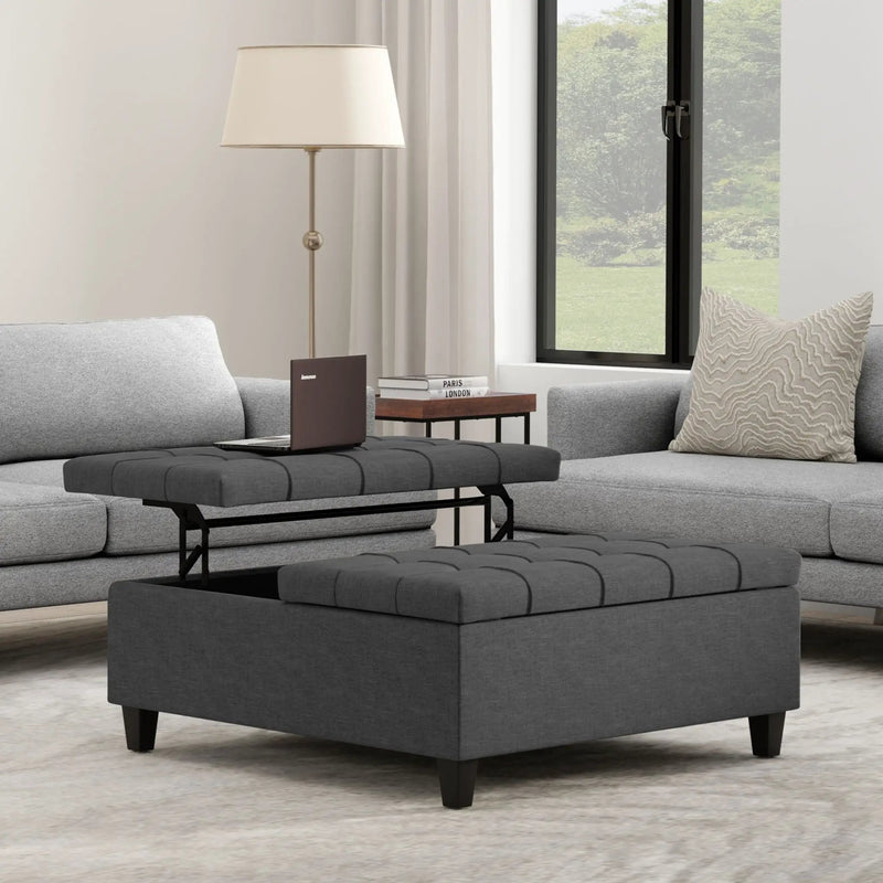 Harrison - Upholstered Coffee Table Storage Ottoman by Unique Piece Furniture