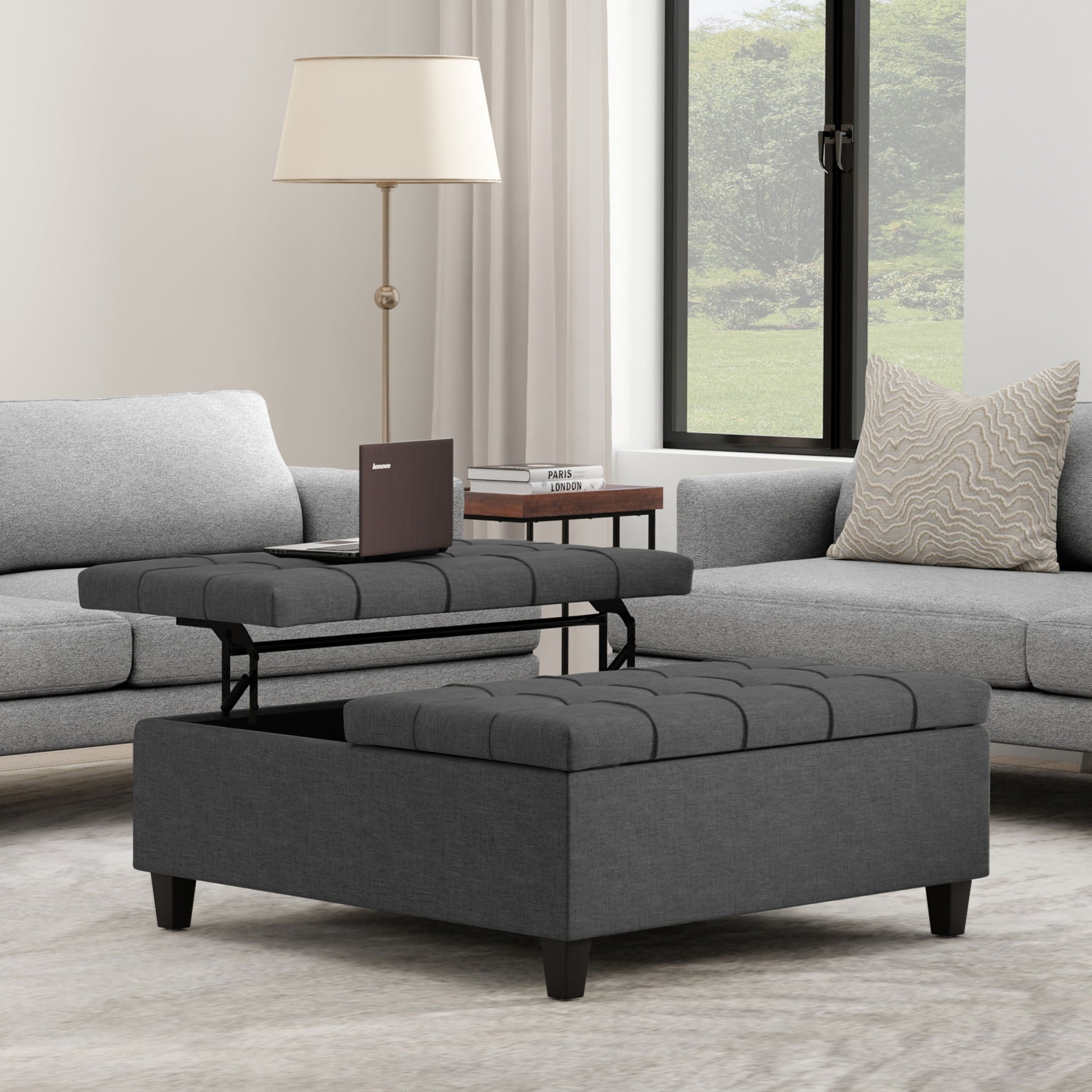 Harrison - Upholstered Coffee Table Storage Ottoman by HouseOfZazla