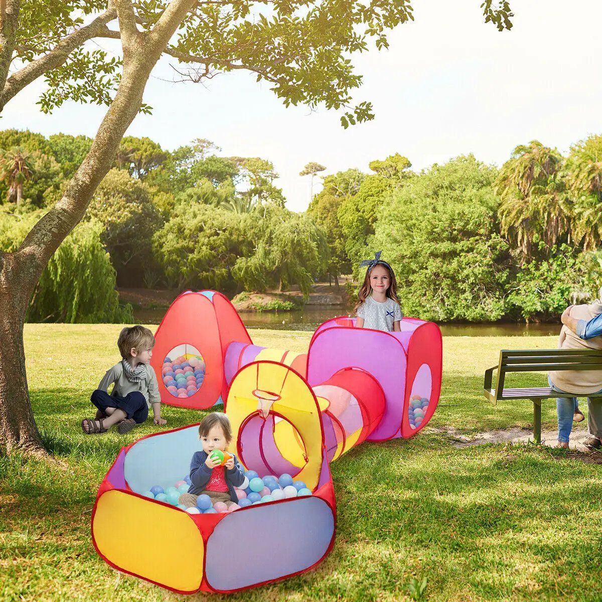 7 Pieces Kids Ball Pit Pop Up Play Tents by DirectDeals
