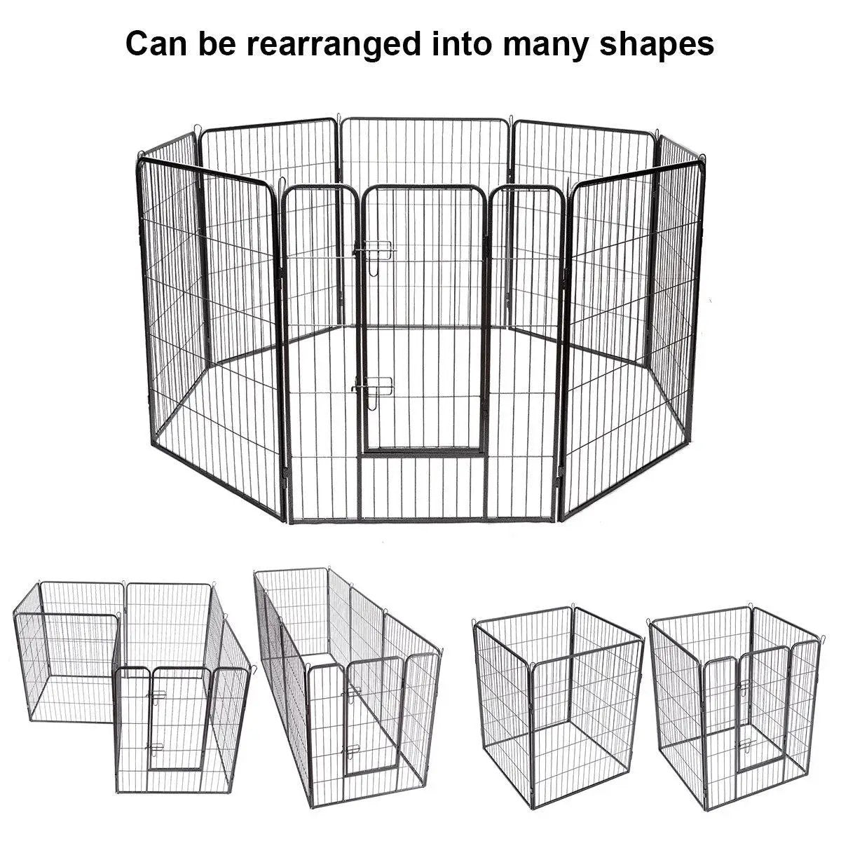 8 Metal Panel Heavy Duty Pet Playpen Dog Fence with Door by DirectDeals