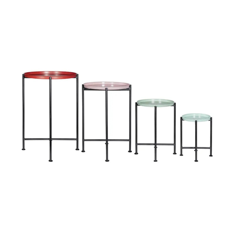 Set of 4 Multicolor Round Nesting Plant Stands by HouseOfZazla