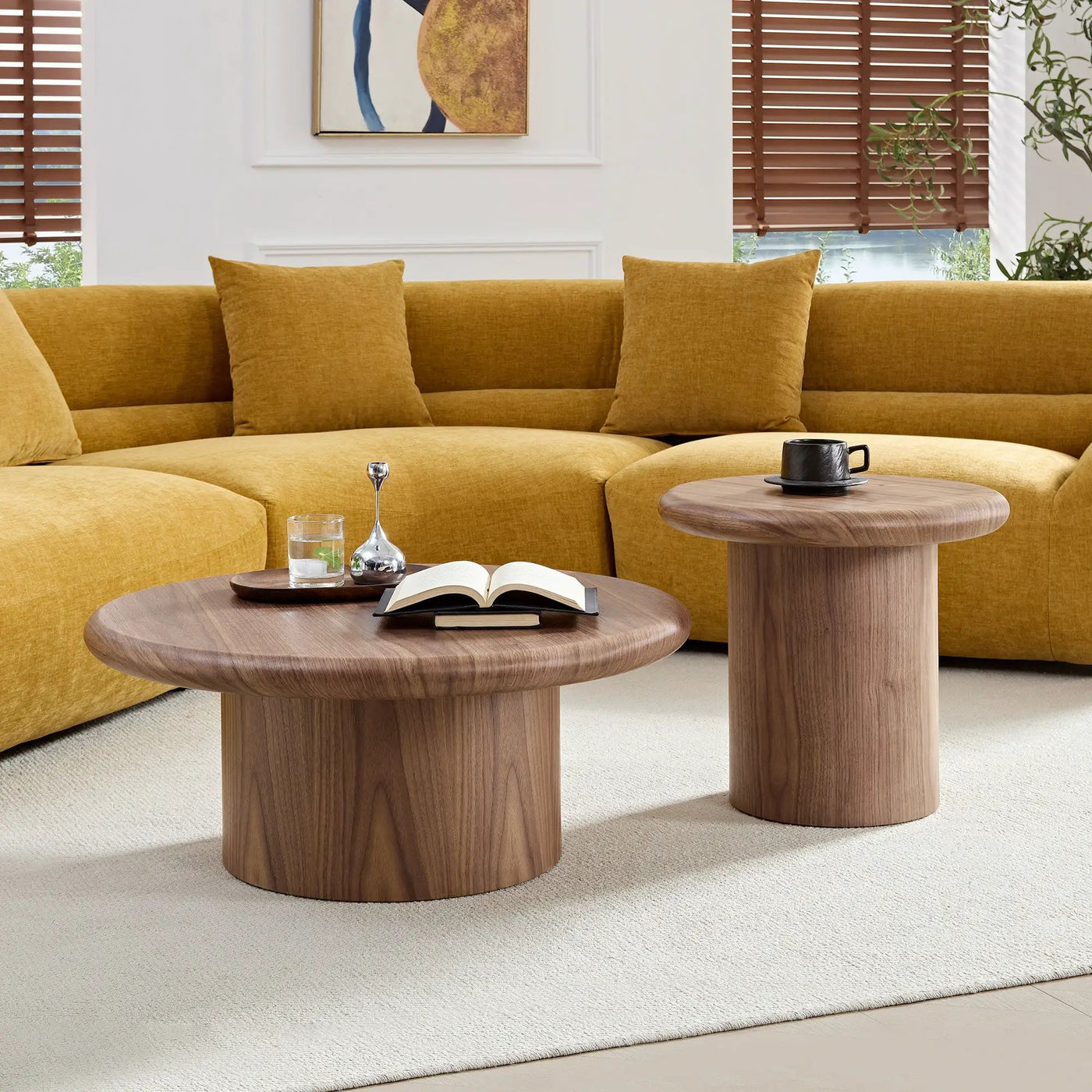 2-Piece Modern Round Coffee Table Set by HouseOfZazla