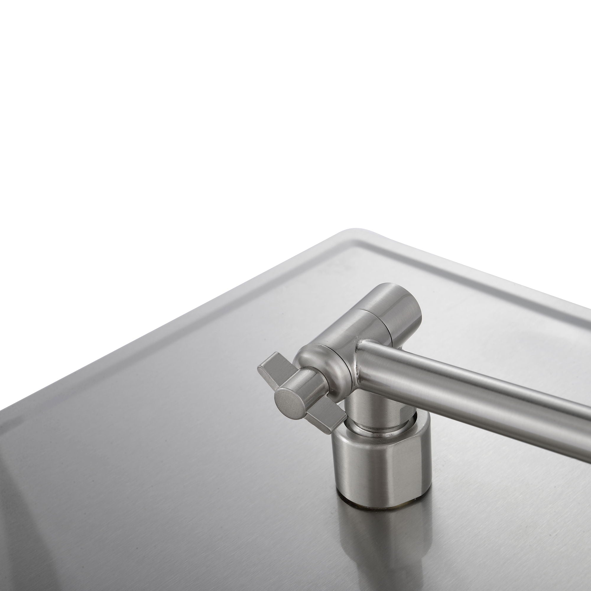 Luxury Rain Shower Head With Adjustable Arm, 10" Square, Stainless Steel - Brushed Nickel by HouseOfZazla