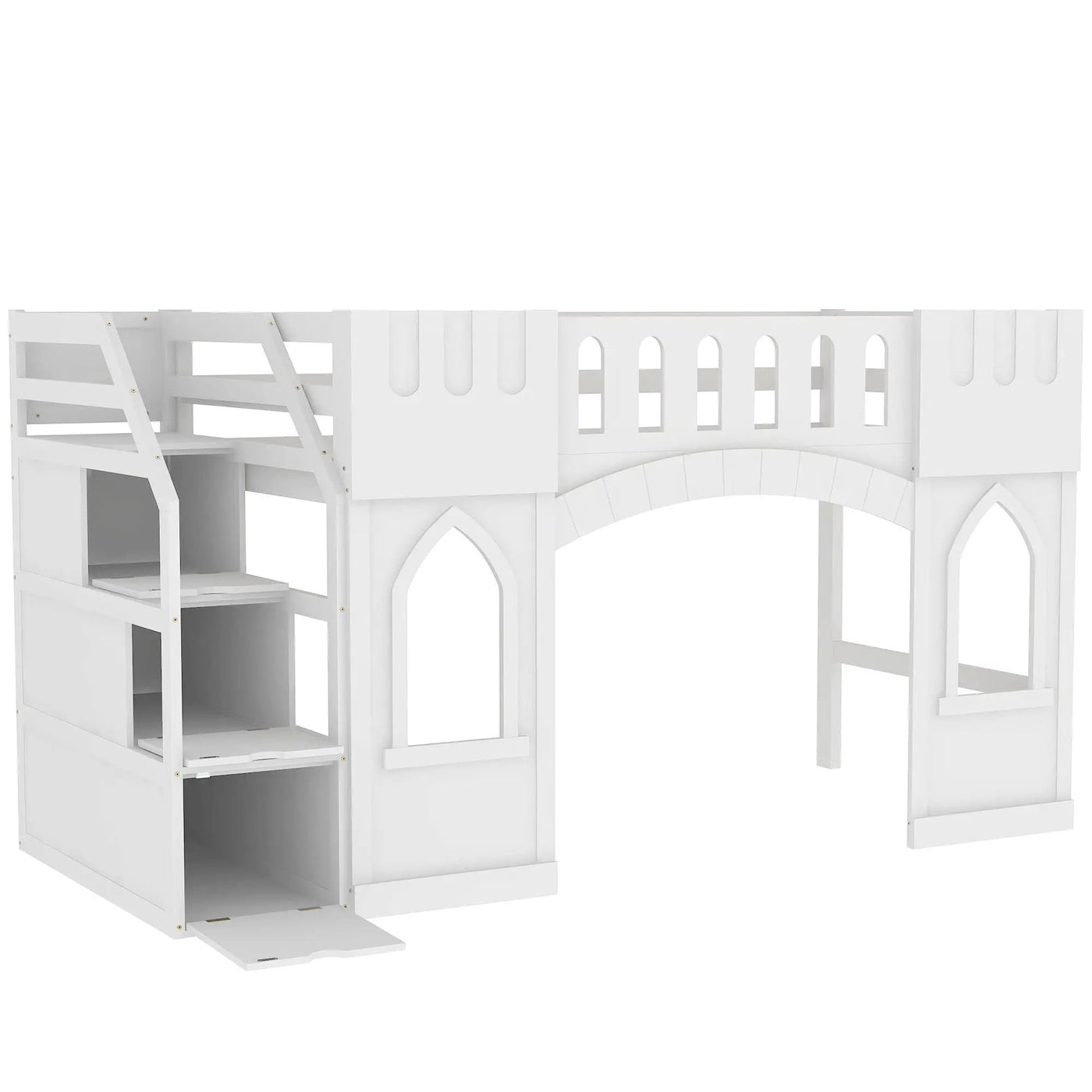 Loft Bed With Storage Staircase And Windows by HouseOfZazla