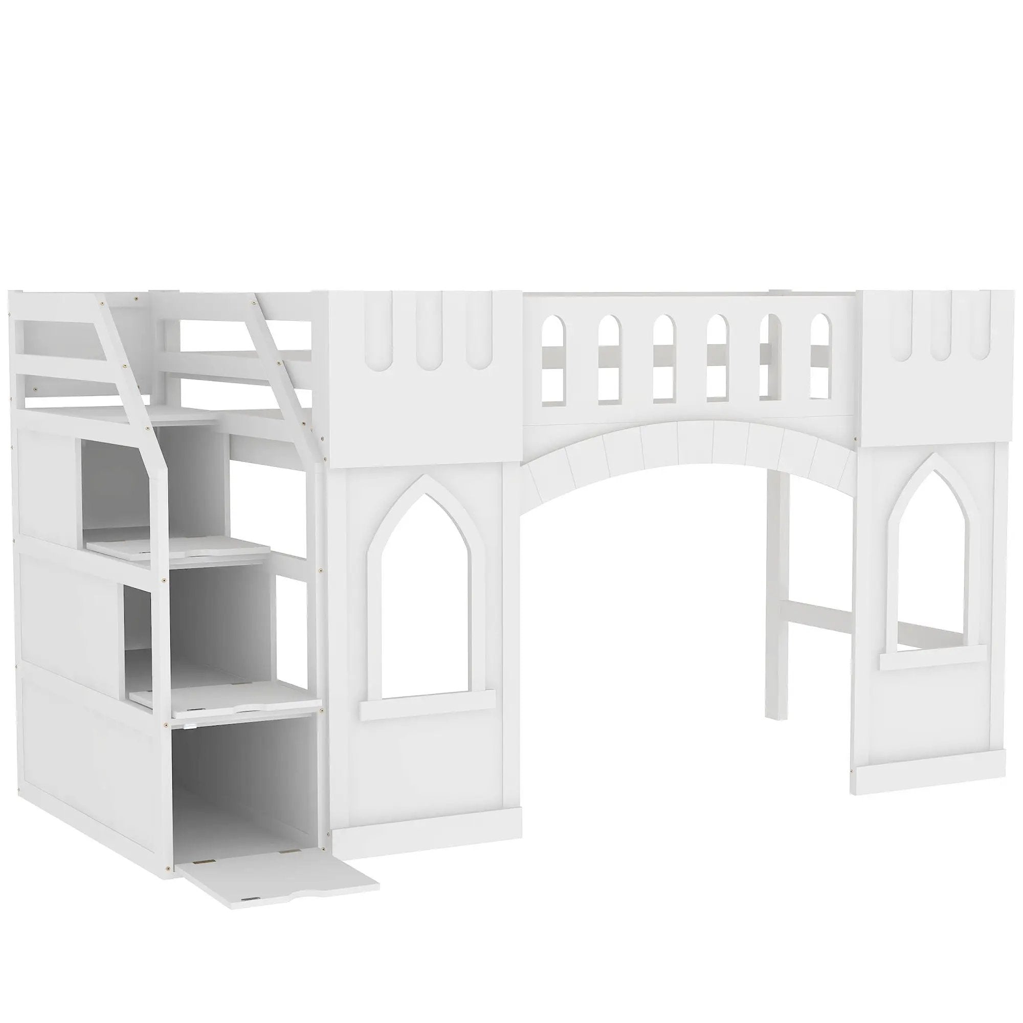 Loft Bed With Storage Staircase And Windows by HouseOfZazla