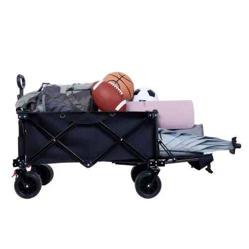 Foldable Wagon with Extended Tailgate and Large All-Terrain Wheels by HouseOfZazla