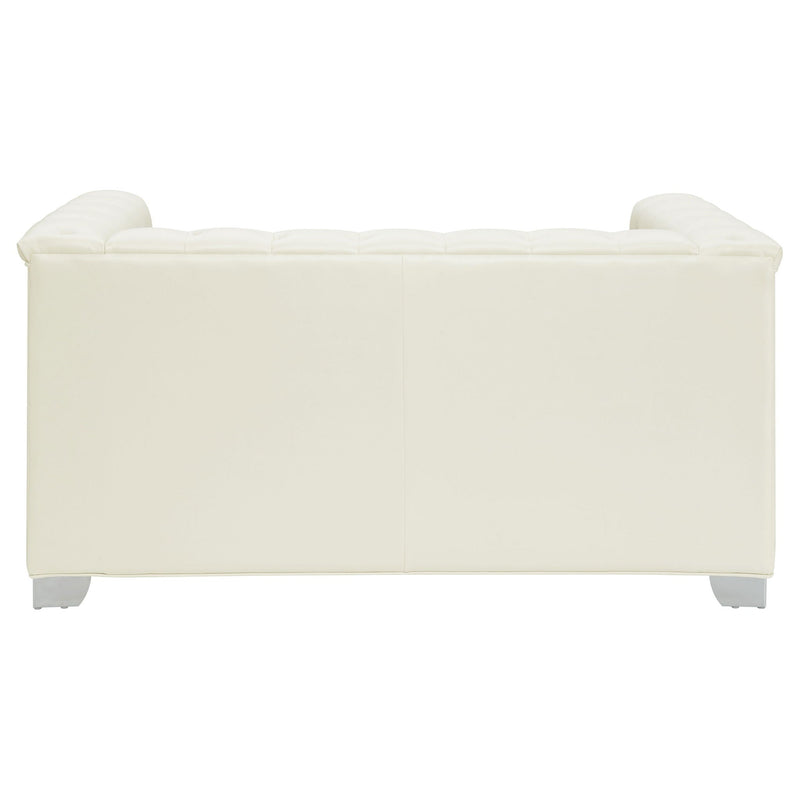 Earline - Upholstered Track Arm Loveseat - White by HouseOfZazla