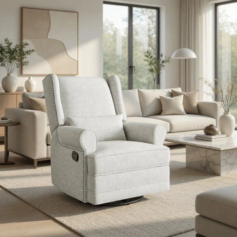 Extra Wide Swivel Recliner Glider Chair With Footrest by HouseOfZazla