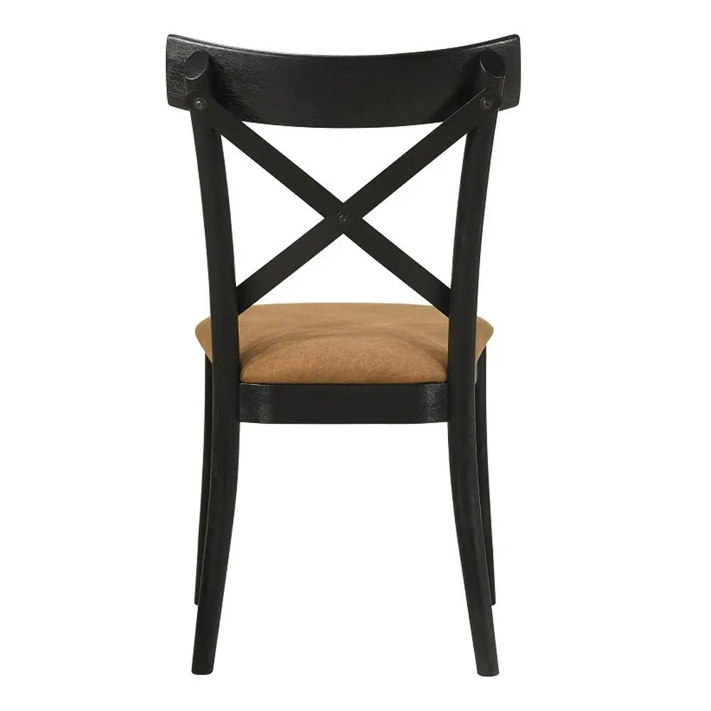 Hillary - Side Chair (Set of 2) - Brown Leather Aire, Walnut & Black by Unique Piece Furniture