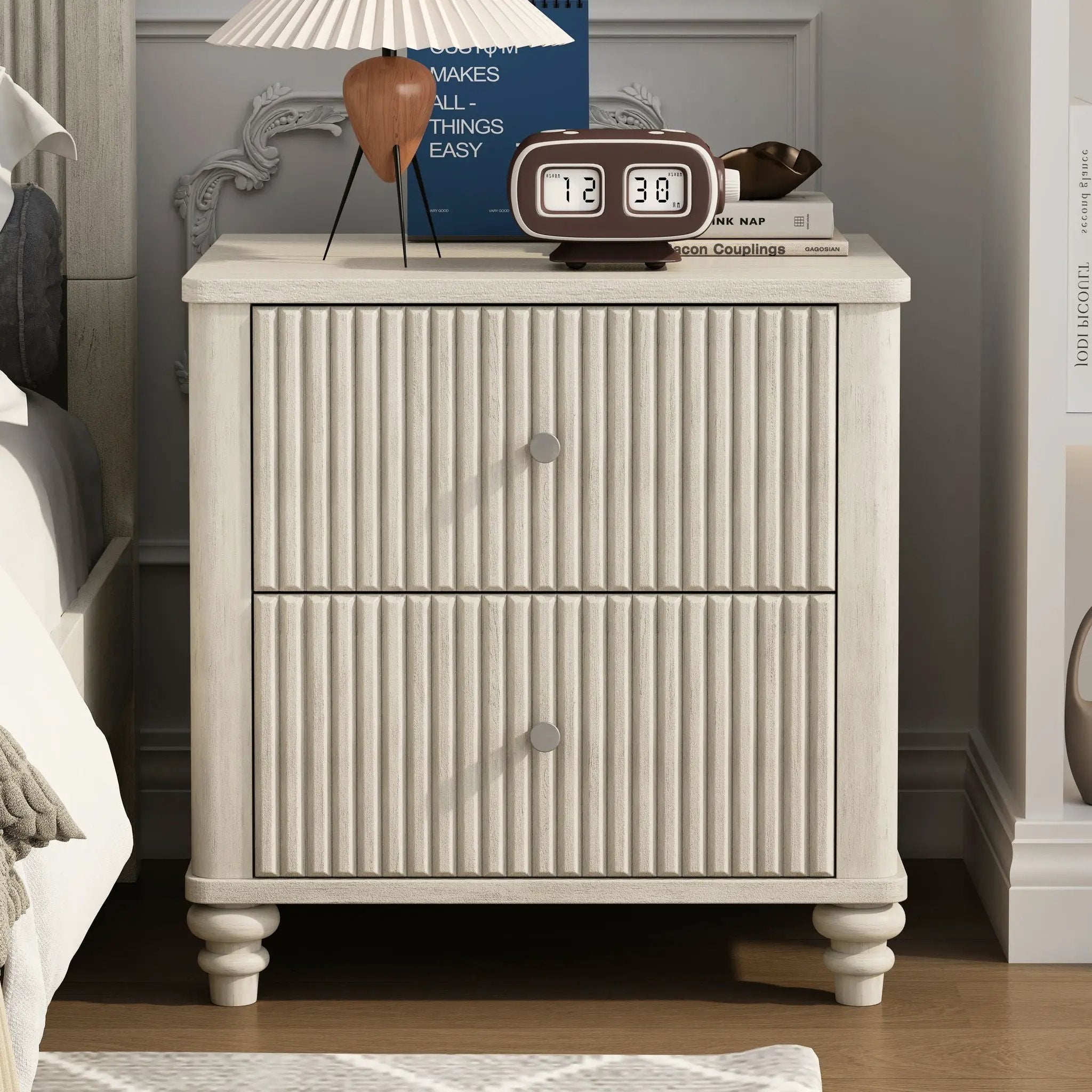Fluted Nightstand With 3 Drawers by HouseOfZazla