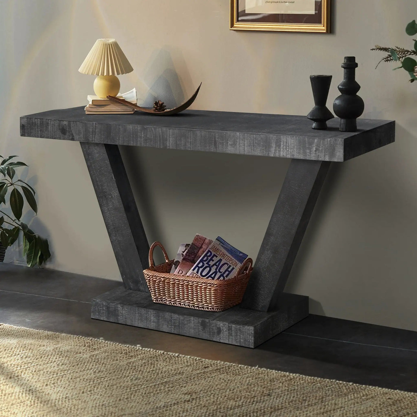 Vintage Distressed Wood Entryway Bench With 2 Tier Storage Cabinet by Unique Piece Furniture