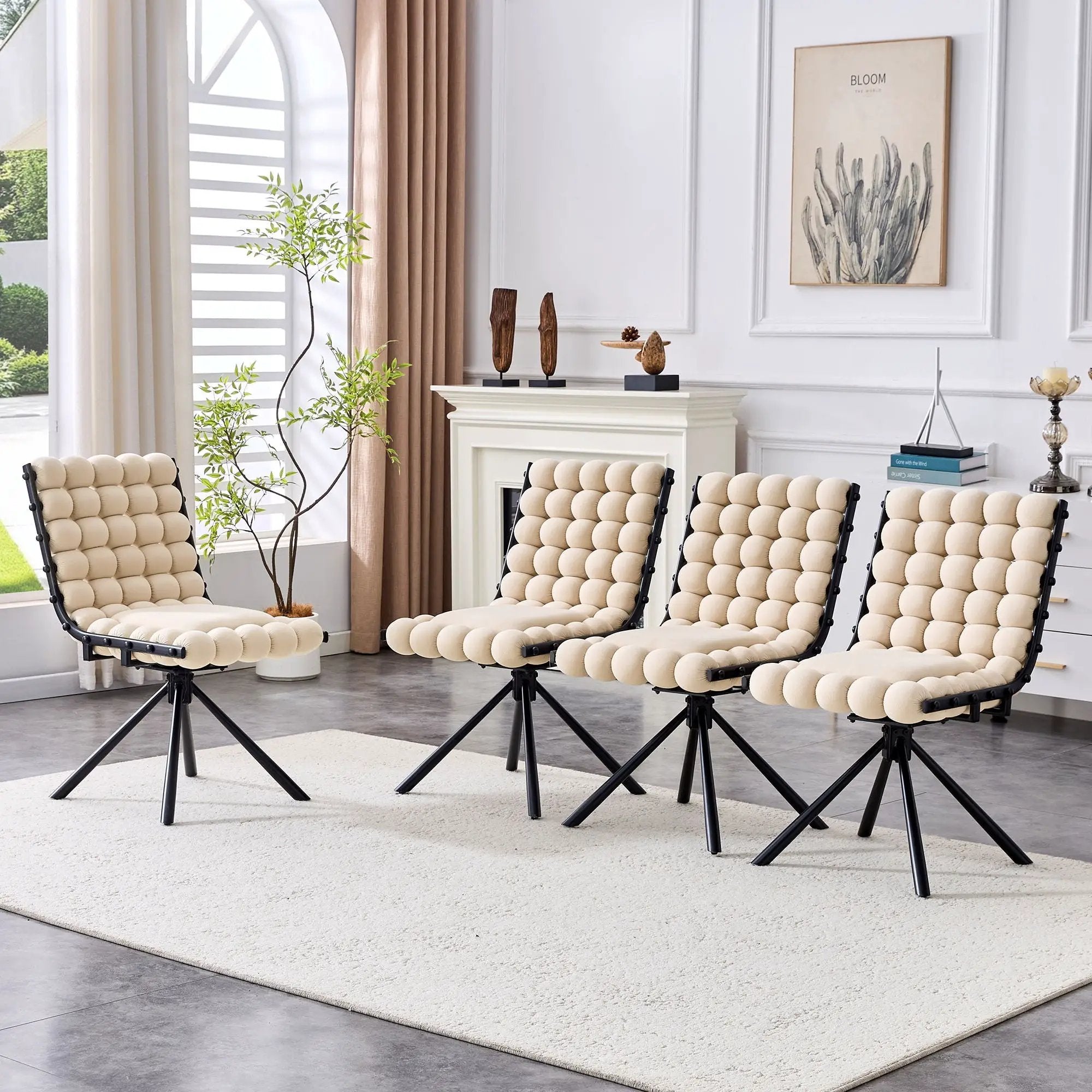 Puffy Bubble, Ball Chain Dining Chairs For Dining Room (Set of 2) by Unique Piece Furniture