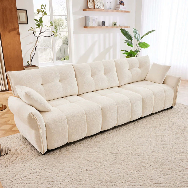 Modern Sofa & Pillows, Textured Cover, High Rebound Cushions by HouseOfZazla