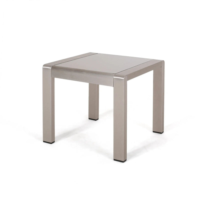 Cape Coral Contemporary Side Table With Frosted Glass Top by HouseOfZazla