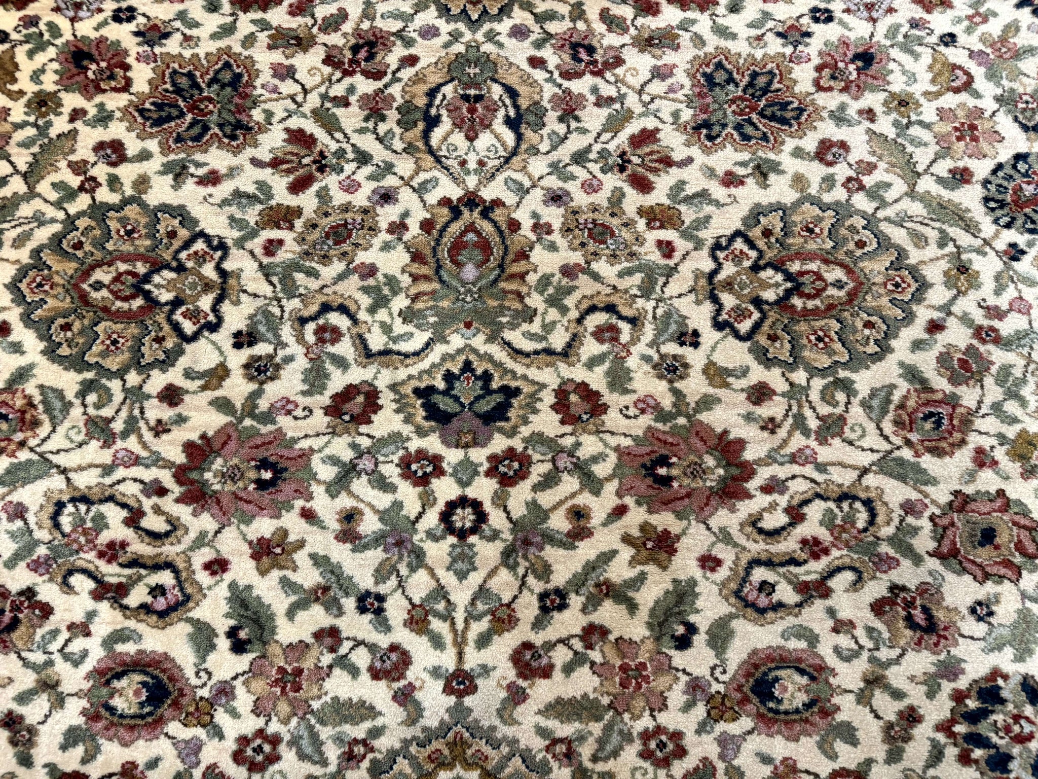 Karastan Rug 8.8 x 10.6 Ivory Indo Kirman #700/706, Wool Original Series by Jewel Rugs