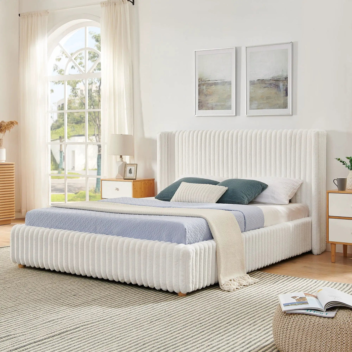 Functional Vertical Striped Bed With Gas Lift Storage by HouseOfZazla