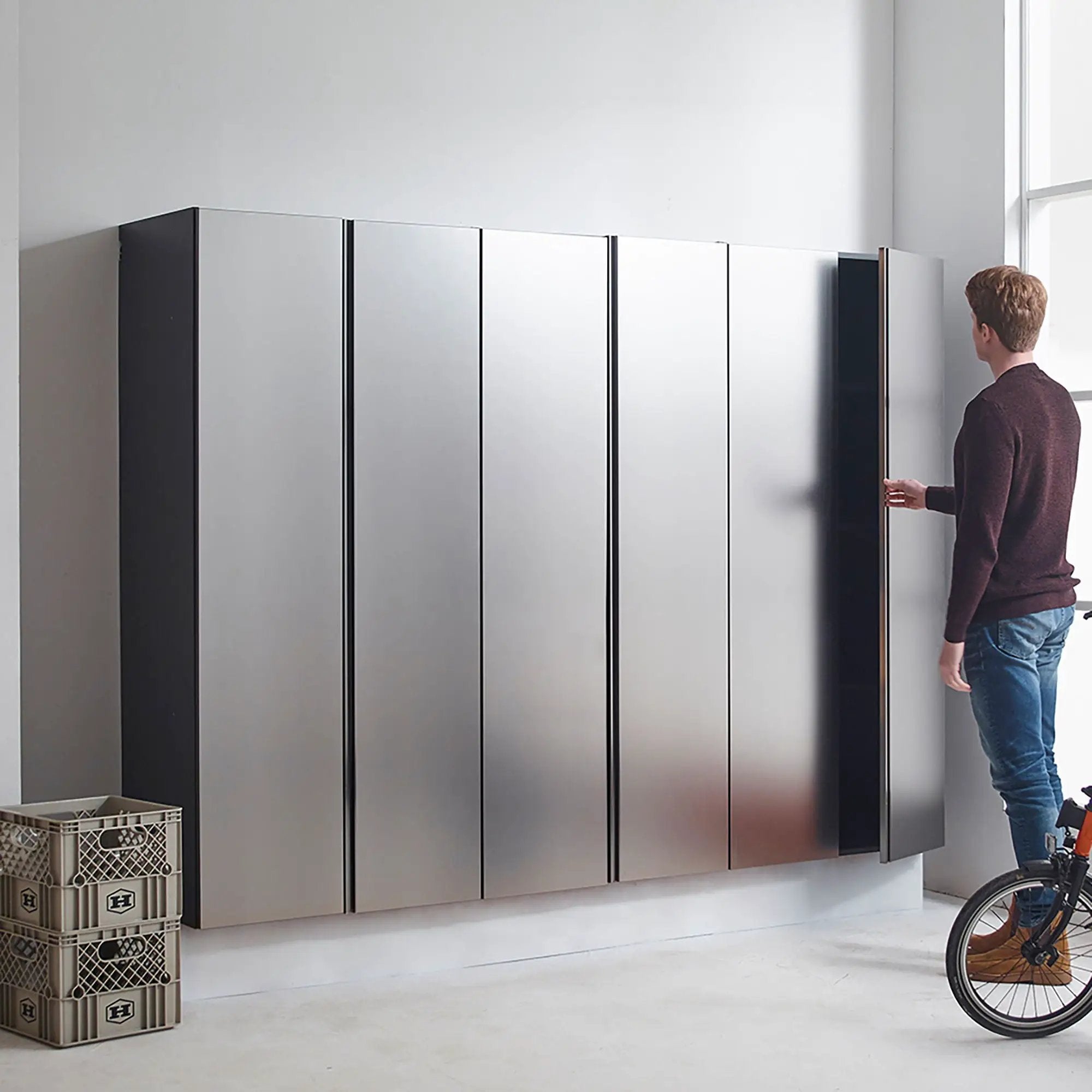 Nova Series - Wall Mounted Utility Storage Garage Cabinet - Dark Gray by HouseOfZazla