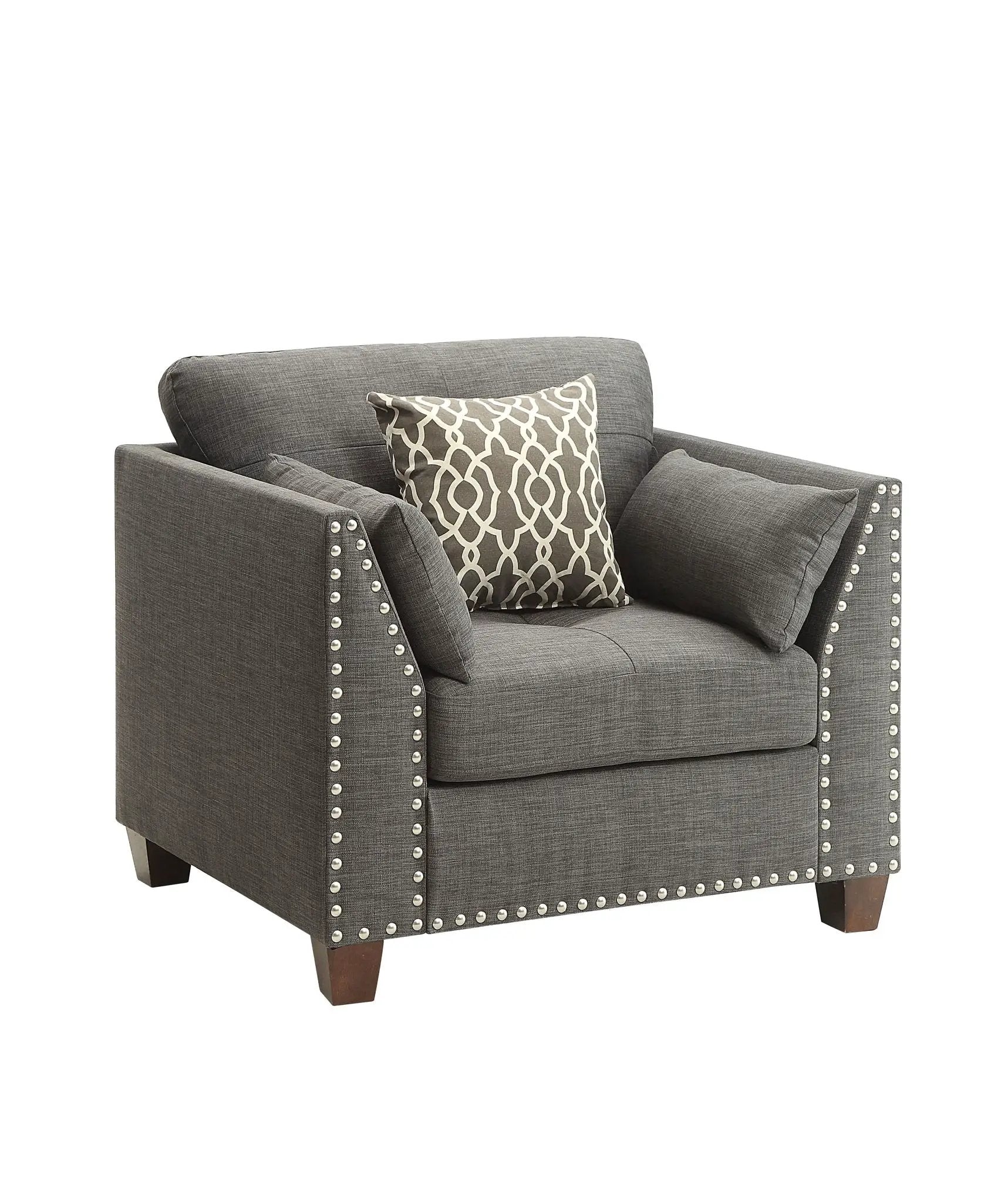 Laurissa - Chair With 3 Pillows - Light Charcoal by Unique Piece Furniture