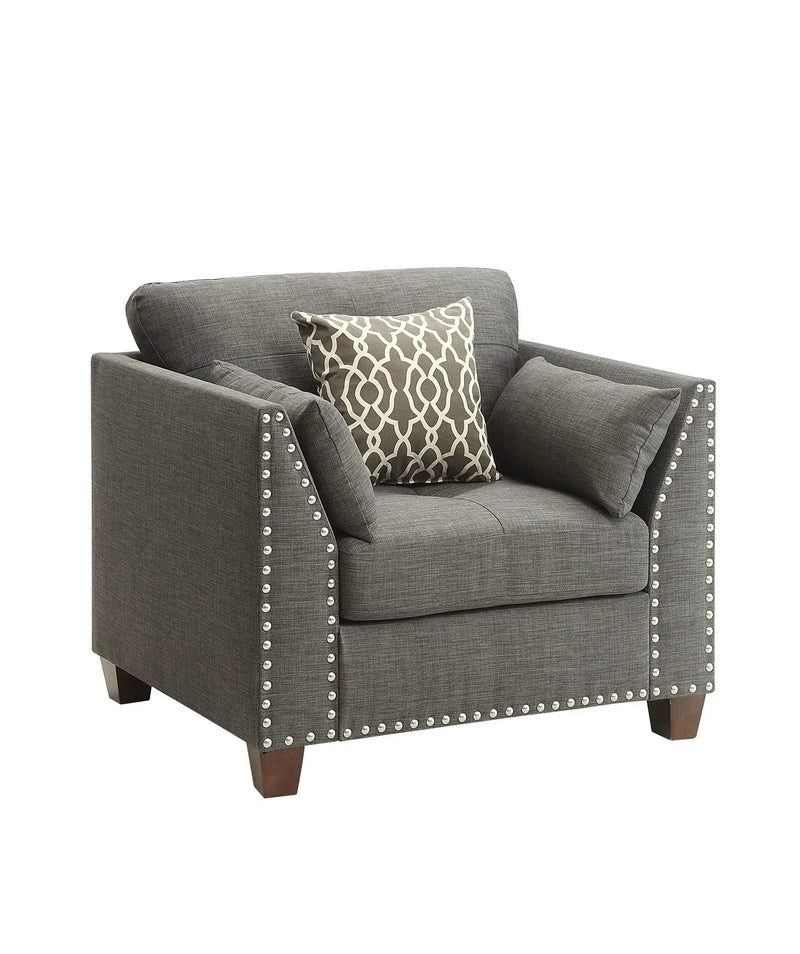 Laurissa - Chair With 3 Pillows - Light Charcoal by Unique Piece Furniture