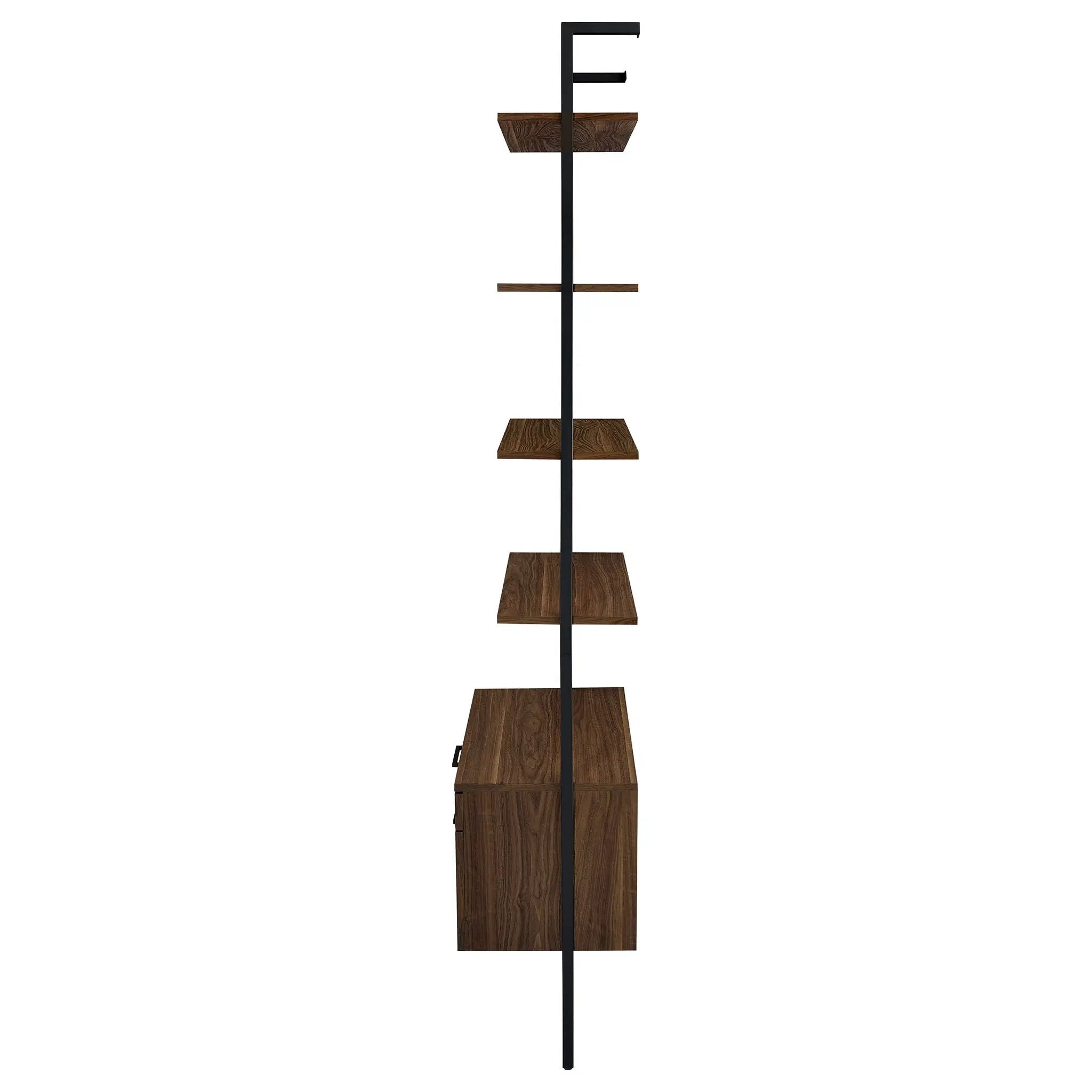 Owens 96-inch 4-shelf Storage Wall Bookshelf Walnut by Unique Piece Furniture