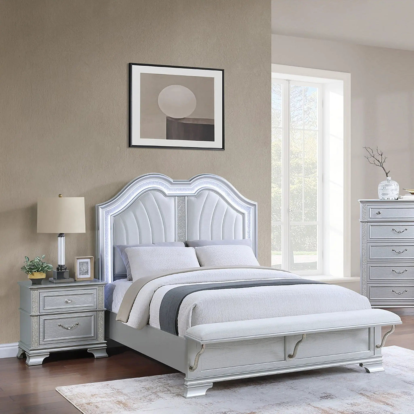 3 Piece Bedroom Set With Elegant Bed, 2 Nightstands by HouseOfZazla