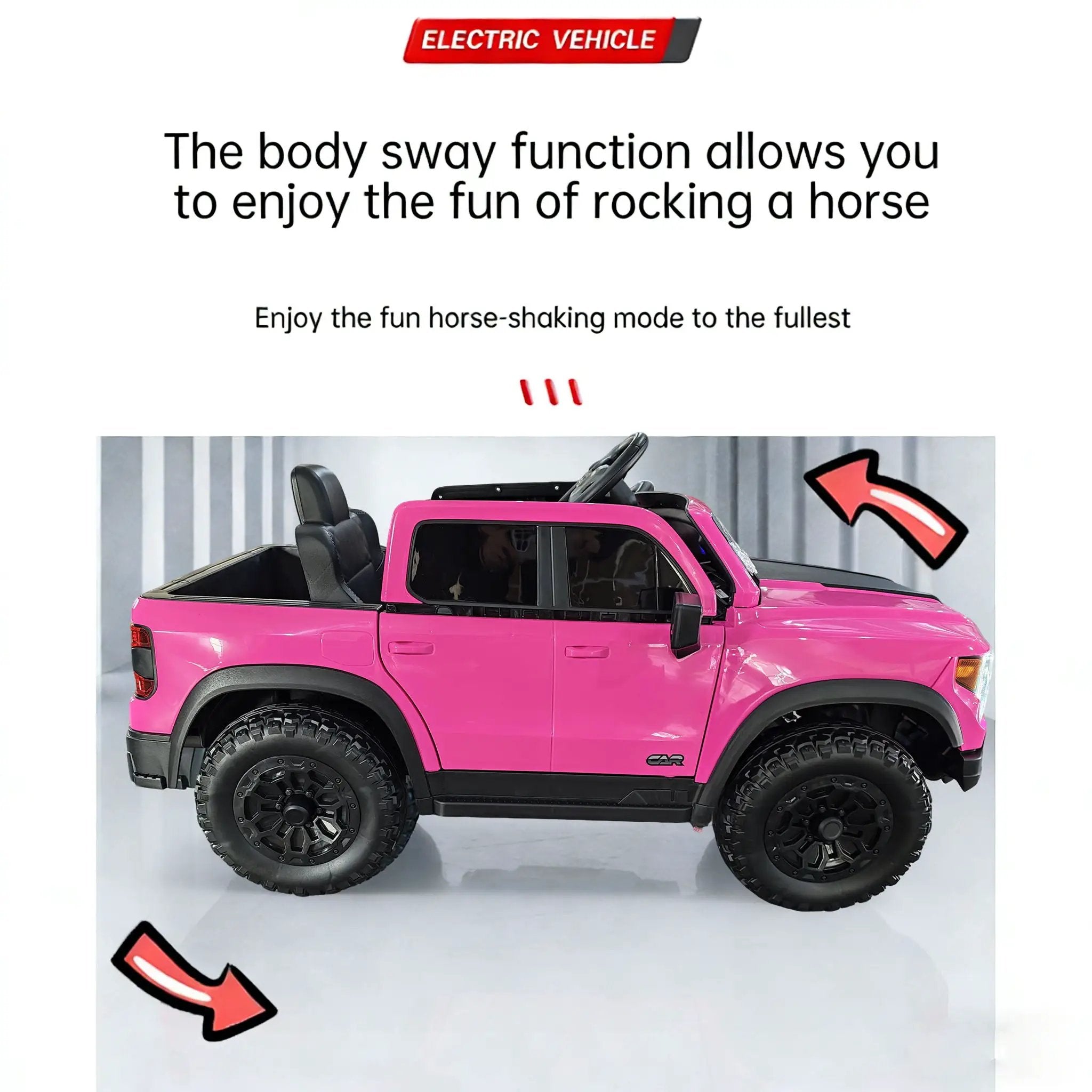 12V Kids Ride On Car With Remote Control, 4 Wheel Shock Absorption, Multifunctional Music Player Perfect Gift For Toddlers - Pink by HouseOfZazla