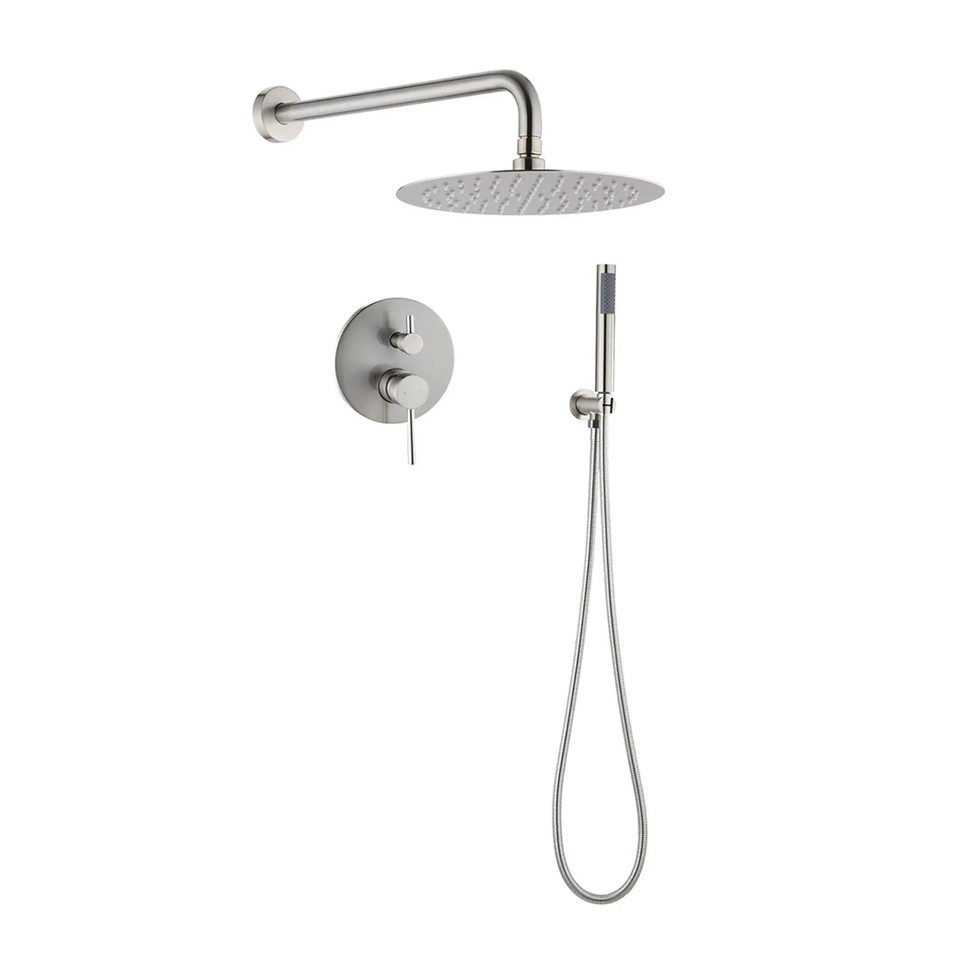 Elegant 10" Round Rain Shower Head And Handheld Set With Adjustable Tilt And Dual Modes by HouseOfZazla